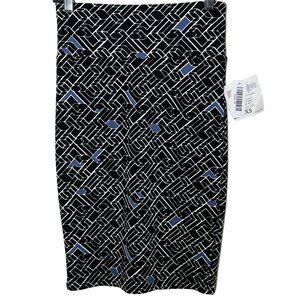 LuLaRoe Womens Skirt XS Pencil Straight Black Blue Stretch Work Casual Fall